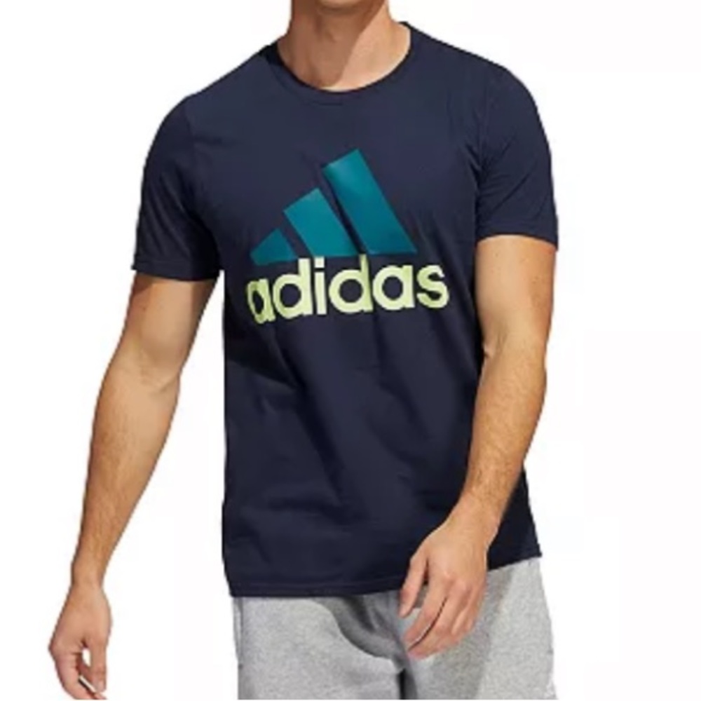 Men's adidas Badge of Sport Graphic Tee Legend Ink/ Teal T-Shirt